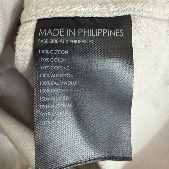 Club Monaco Mens Slim Fit Flannel Shirt Small Beige 100% Cotton Button Up Casual - Picture 4 of 4